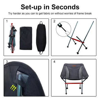 PACOONE Travel Ultralight Folding Chair